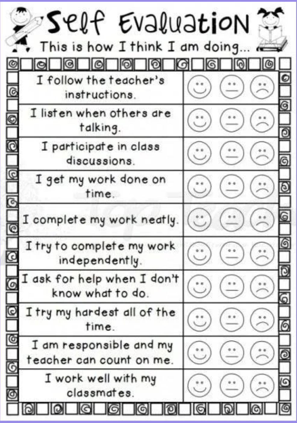 Self-Evaluation Rubric